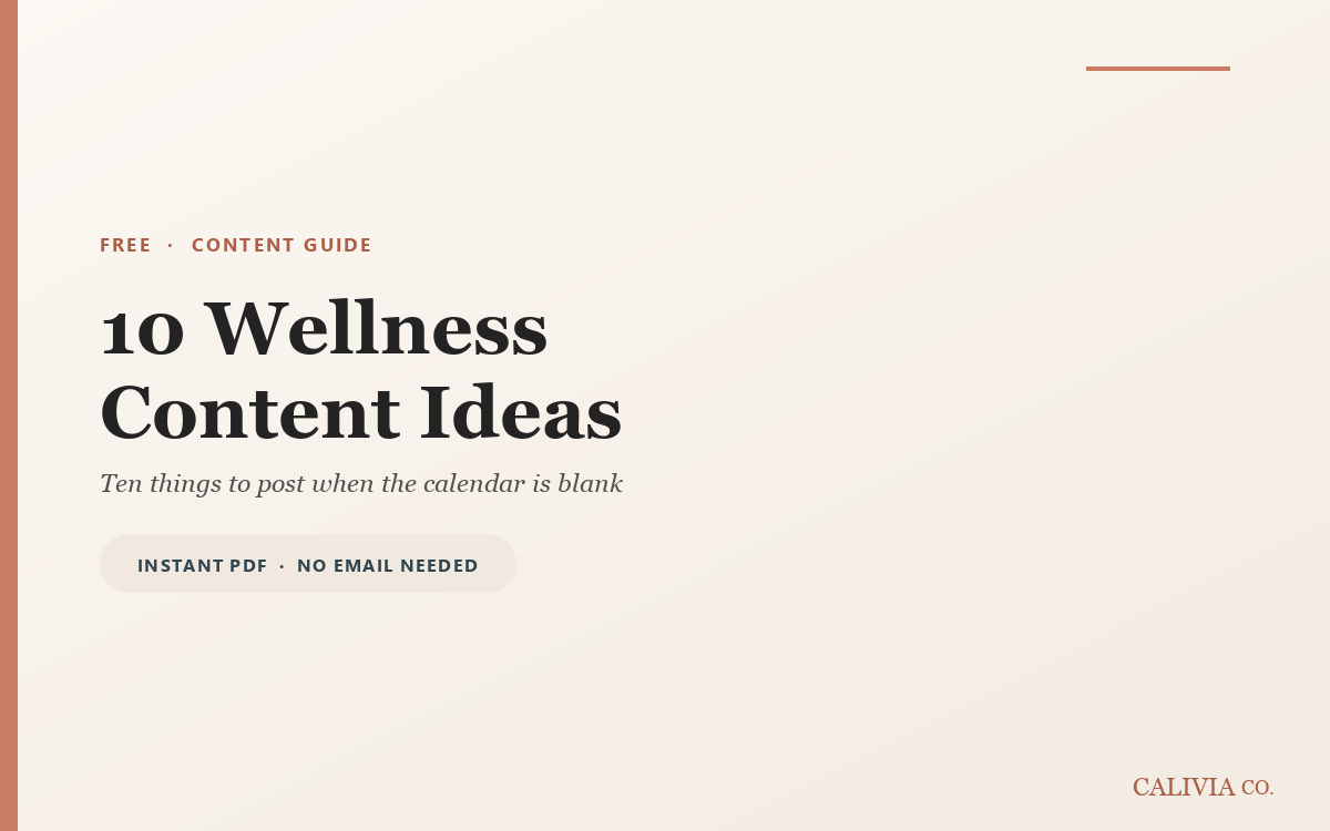 Cover of 10 Wellness Content Ideas